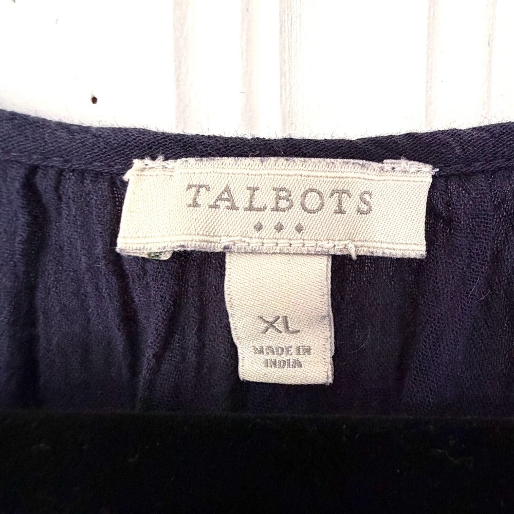 Talbots Navy Embroidered Tunic - Picture 2 of 5